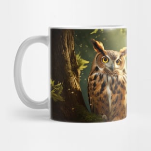 Owl Animal Bird Wildlife Wilderness Colorful Realistic Illustration Mug